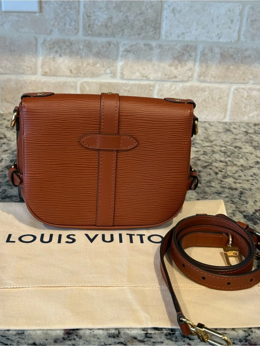 Louis Vuitton Cognac Saumur BB Epi Leather Crossbody